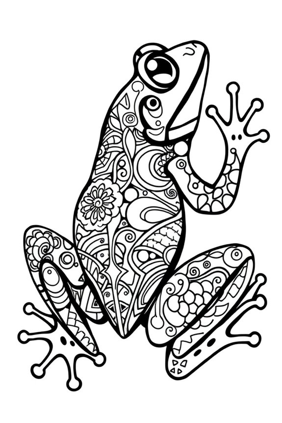 Abstrakte Frosch-Ausmalvorlage