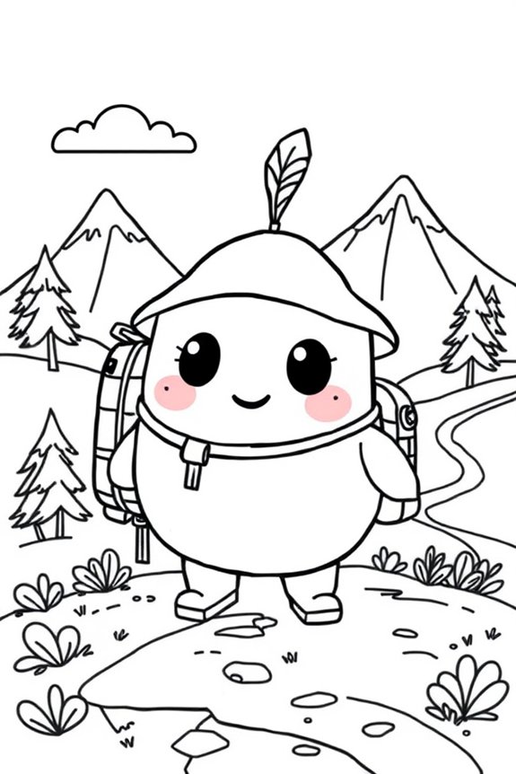 Abenteuer-Themen Squishmallow Malvorlage