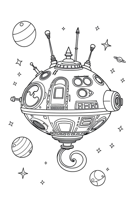 Außerirdisches Raumschiff Ausmalbild