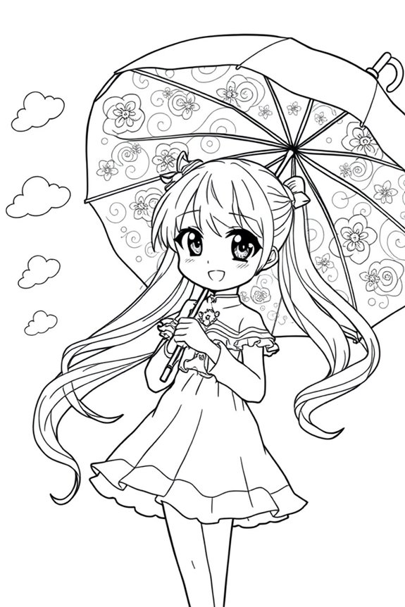 Anime-Mädchen Ausmalbild