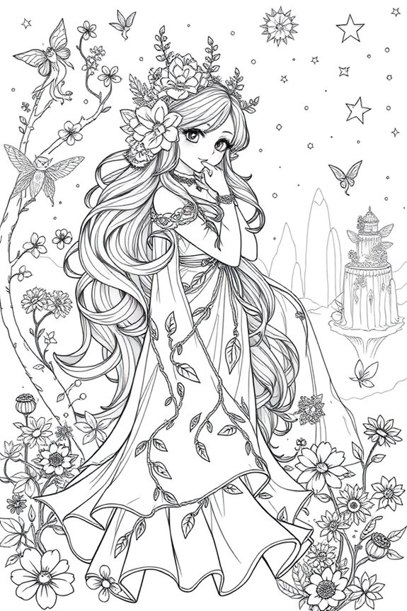 Anime-Mädchen Ausmalbild