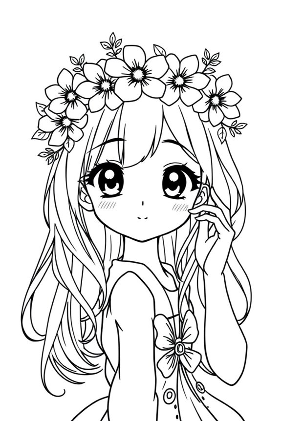 Anime-Mädchen Ausmalbild