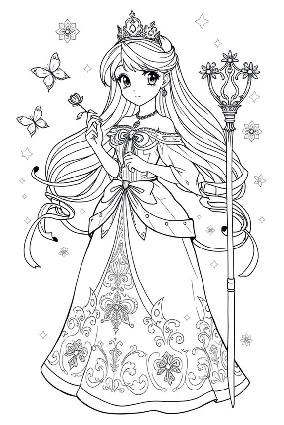 Anime-Prinzessin Ausmalbild