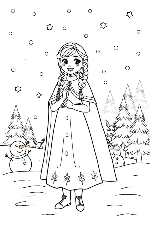 Anna S Winterabenteuer Ausmalbild