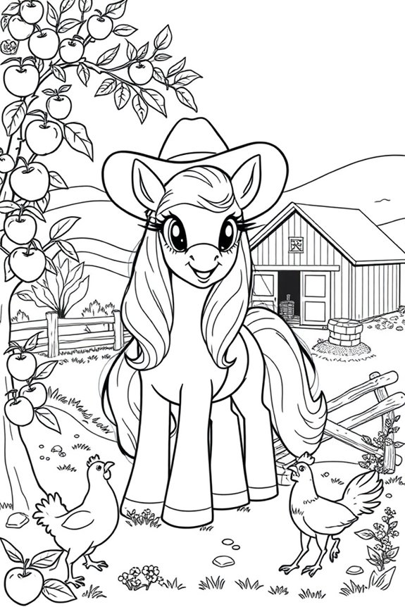Applejack Bauernhof Ausmalbild