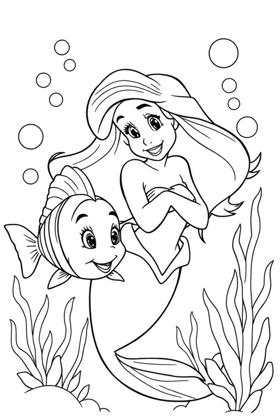 Arielle und Fabius Ausmalbild