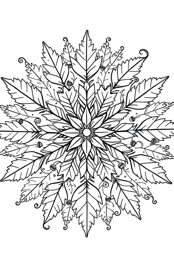 Herbstblätter Mandala Ausmalbild