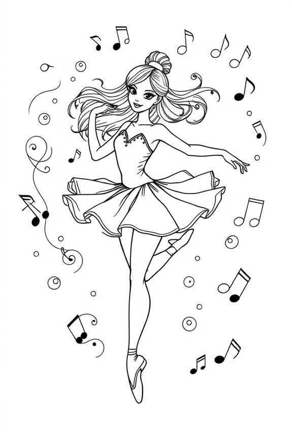Ballerina Ausmalbild herunterladen