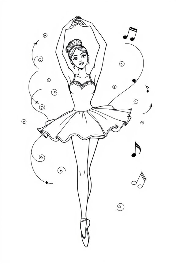 Ballerina Ausmalbild herunterladen