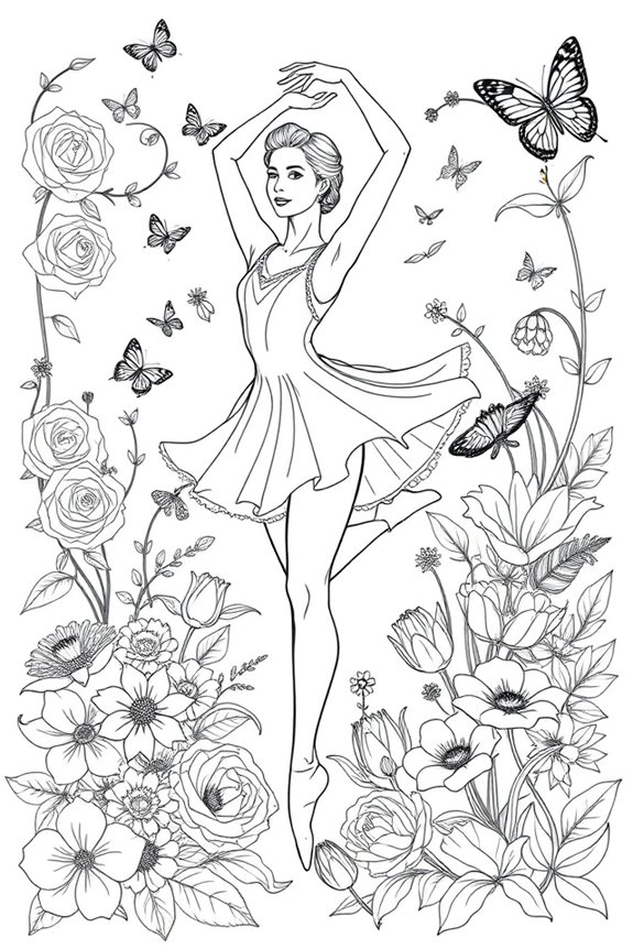 Ballerina Ausmalbild Garten