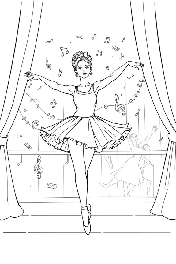 Ballettaufführung Ausmalbild