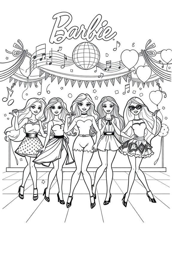 Barbie Tanzparty Malvorlage