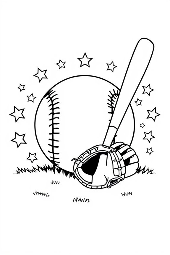 Baseballstars Ausmalbild