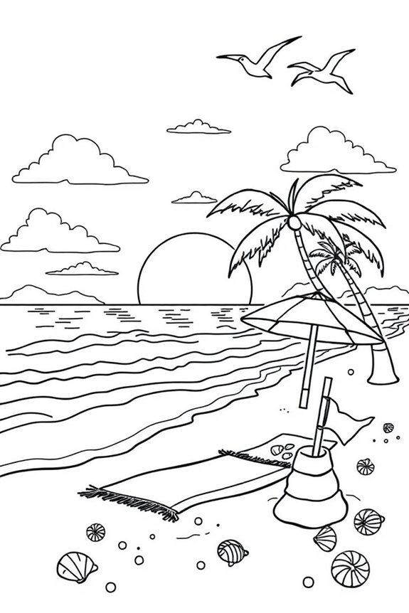 Strandszene Malvorlage