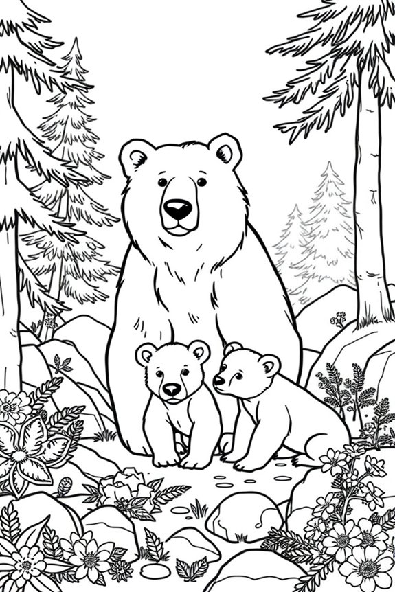 Bärenfamilie Ausmalbild