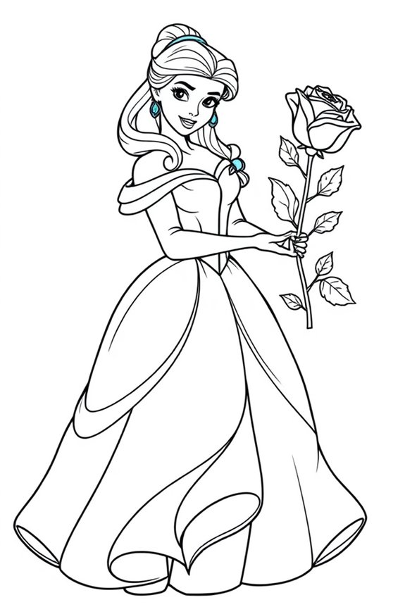 belle rose Ausmalbild