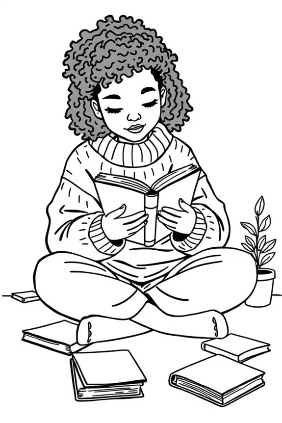schwarzes Mädchen liest Buch