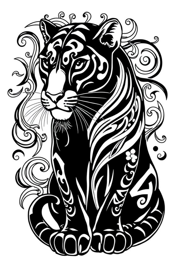 Schwarzer Panther Ausmalbild