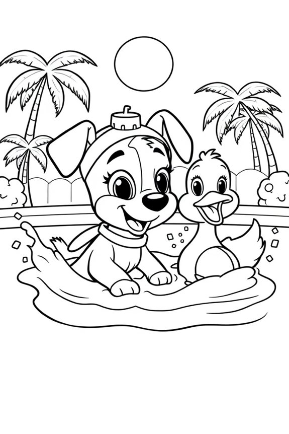 Bluey und Duck Schwimmabenteuer