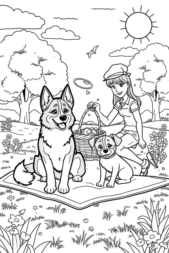 Blueys Familienpicknick Ausmalbild