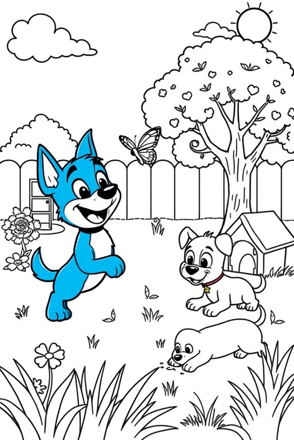 Blueys Gartenabenteuer Ausmalbild