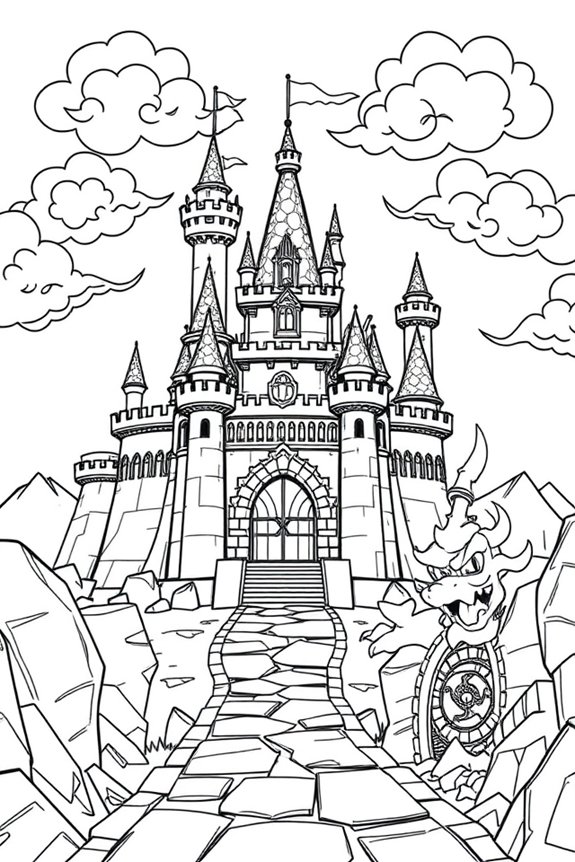 Bowser Schloss Ausmalbild