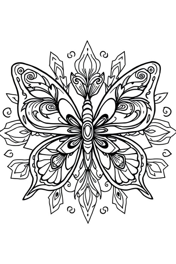 Schmetterling Mandala Ausmalbild