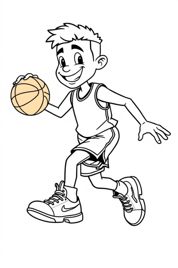 Cartoon Basketball Ausmalbild