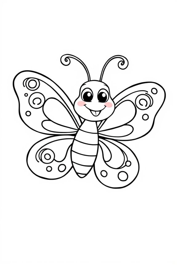 Cartoon-Schmetterling Ausmalbild