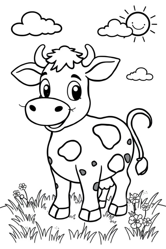Cartoon-Kuh-Ausmalbild
