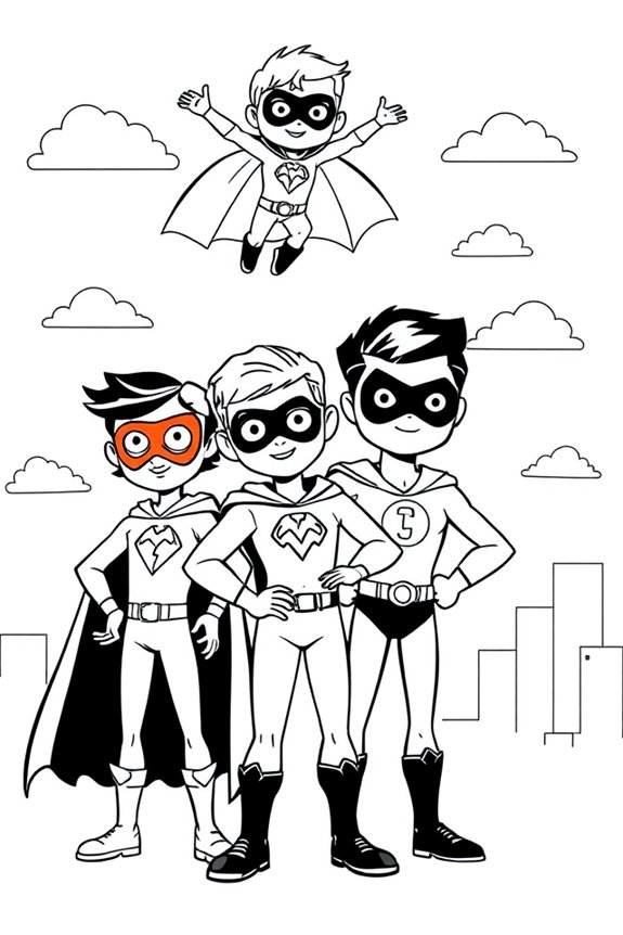 Comic-Superhelden Ausmalbild