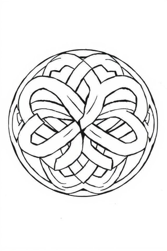 Schablone zum Ausmalen von keltischen Knoten