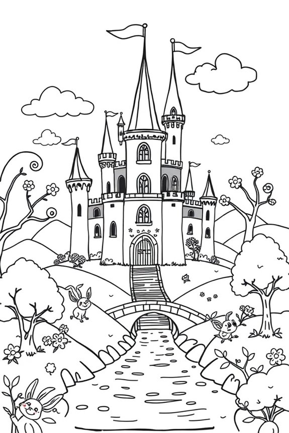 charmantes Fantasy-Schloss Ausmalbild