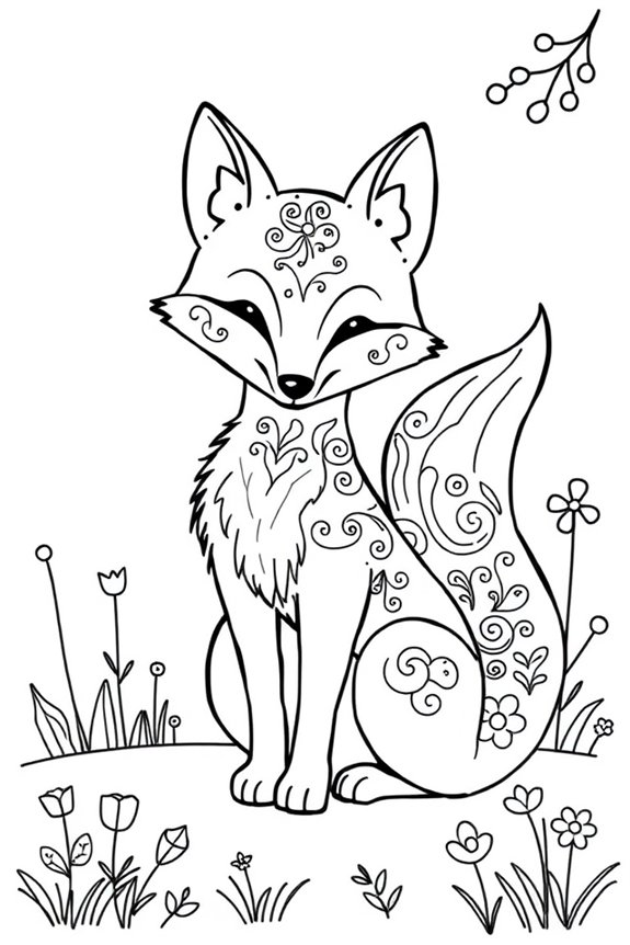 Charmanter Fuchs Ausmalbild