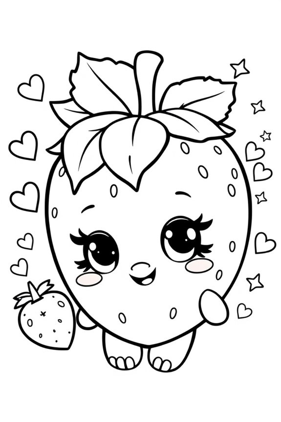 charmante Erdbeer-Shopkins Ausmalbild