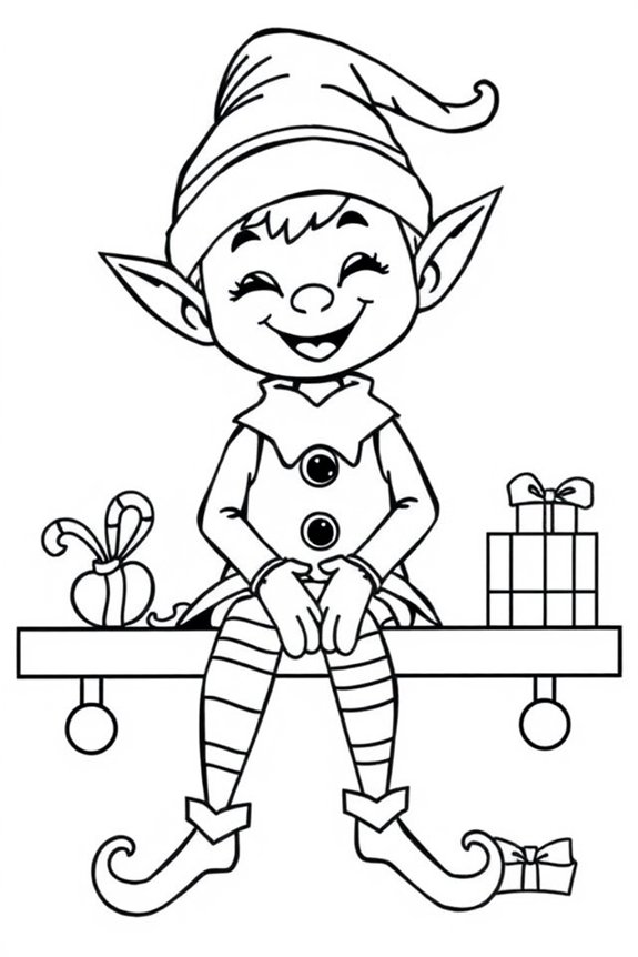 fröhliche Elf Ausmalbild