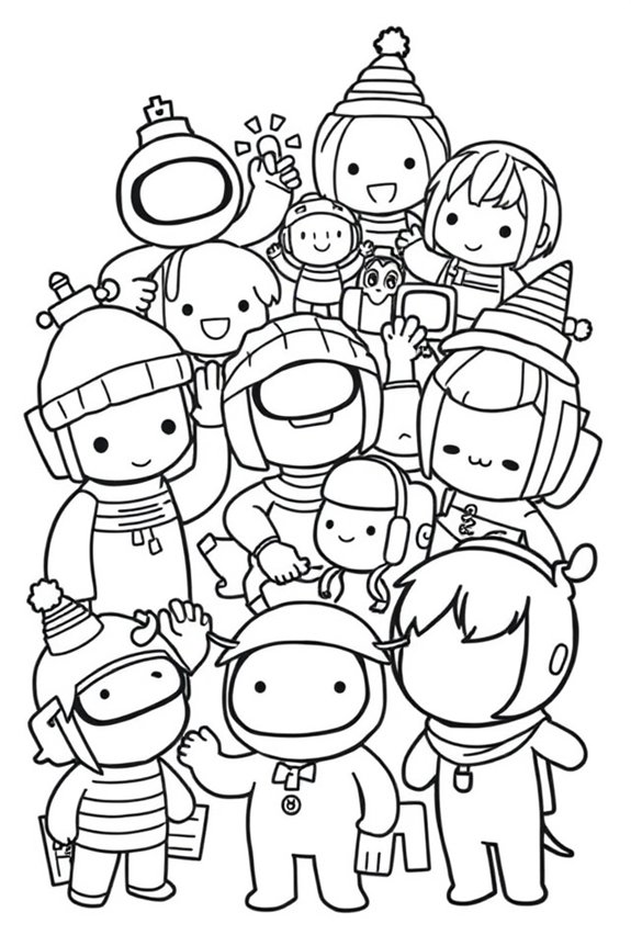 Chibi Among Us Ausmalbild