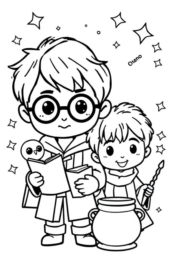 Chibi Harry Potter Ausmalbild