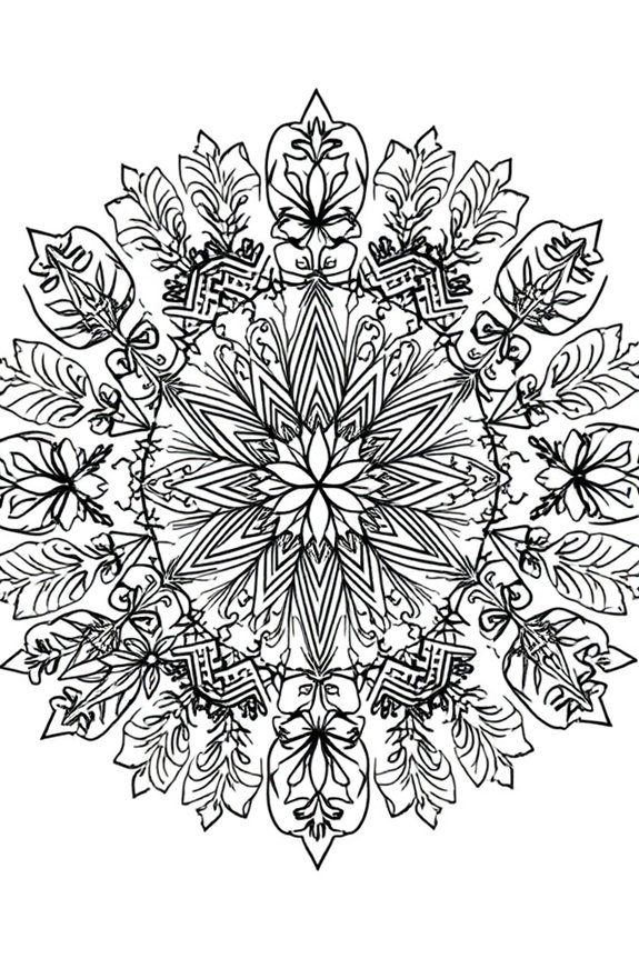 Weihnachtsstern Mandala Ausmalbild