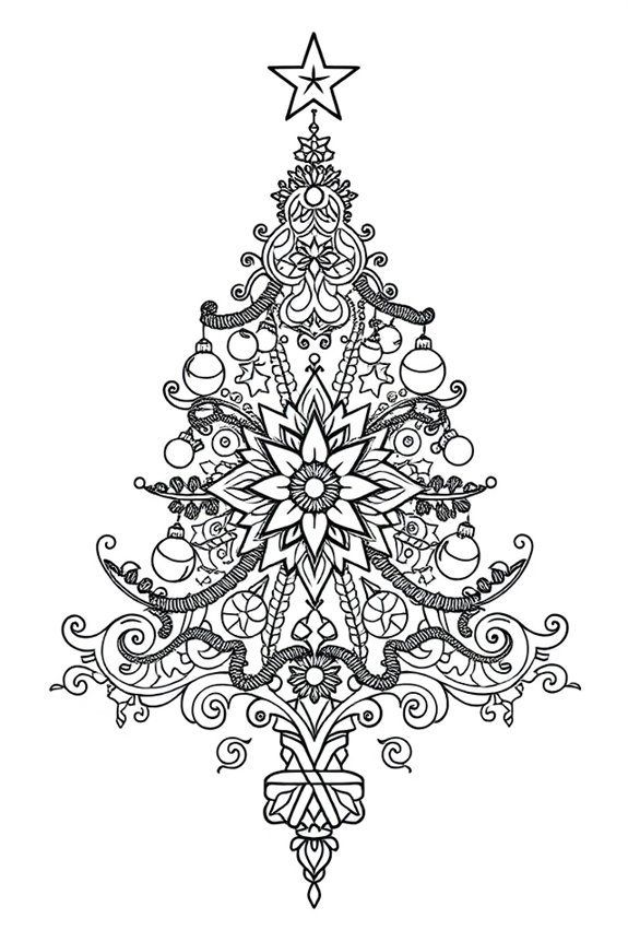 Weihnachtsbaum Mandala Ausmalbild