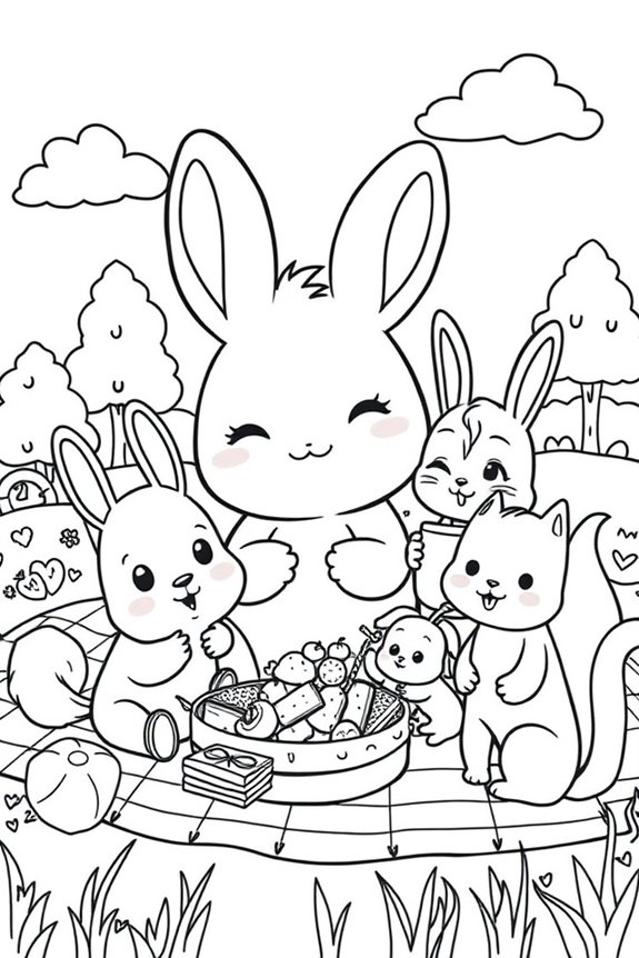 Cinnamoroll Picknick Malvorlage
