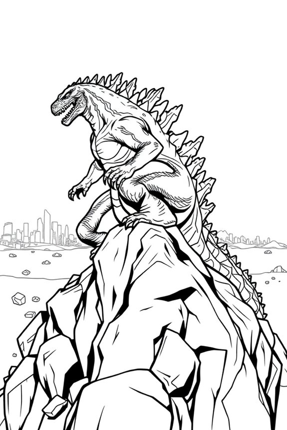 Kletternder Godzilla Malvorlage