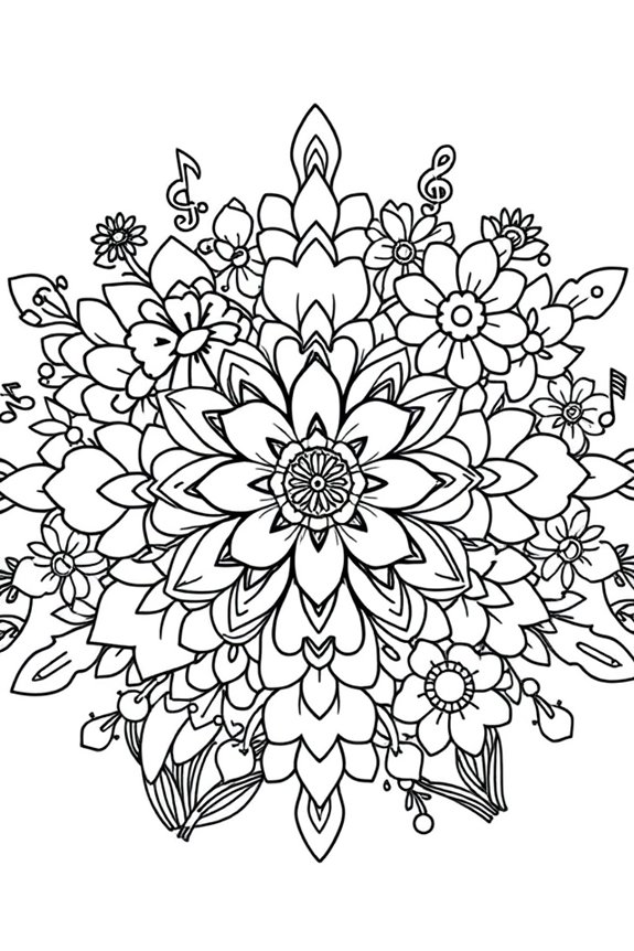 cocomelon Blumen Mandala Ausmalbild