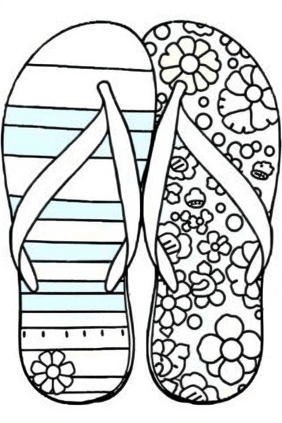bunte Flip-Flops Ausmalbild