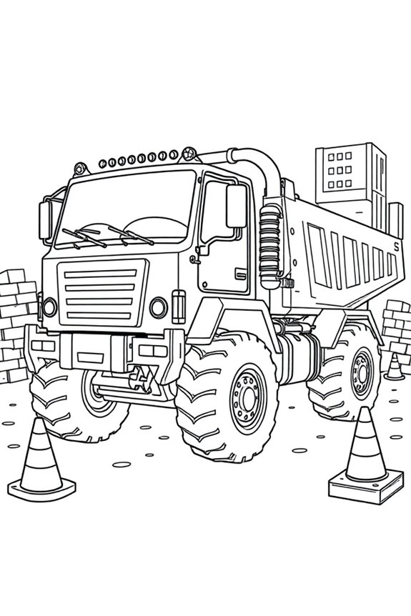 Malvorlage für Baumaschinen