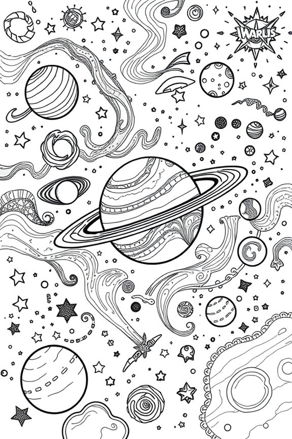 kosmische Galaxie Ausmalbild