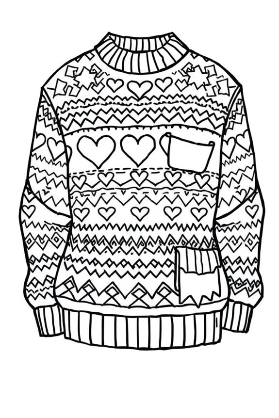 kuscheliger Pullover Ausmalbild