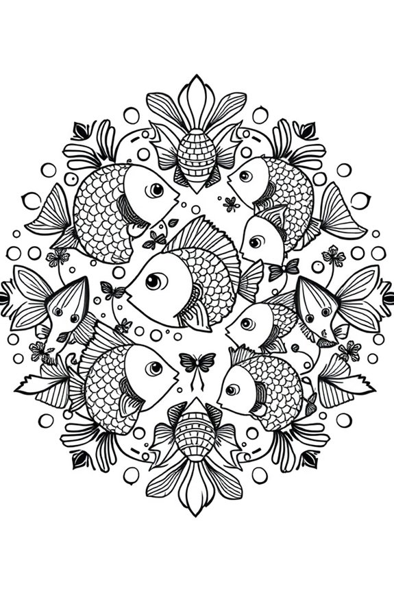 kreative Fisch Mandala Ausmalbilder