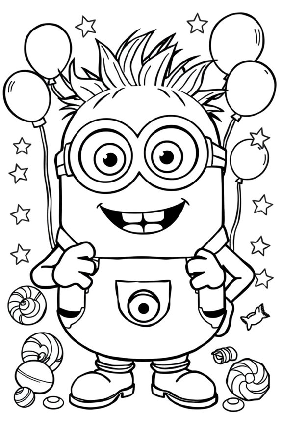 kreatives Minion-Monster-Ausmalbild