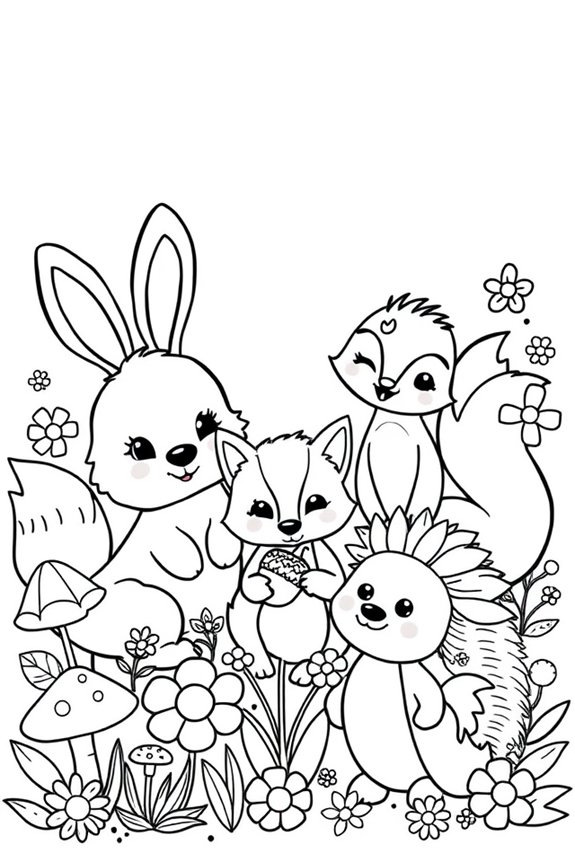 niedliche tierische freunde malvorlage